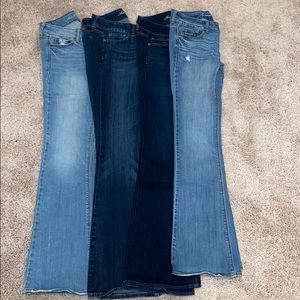 Four pairs of American Eagle 2 Long Jeans